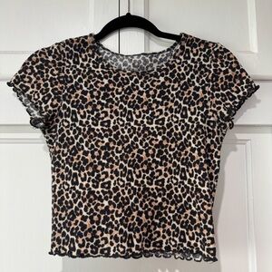 American Eagle Leopard Crop Top